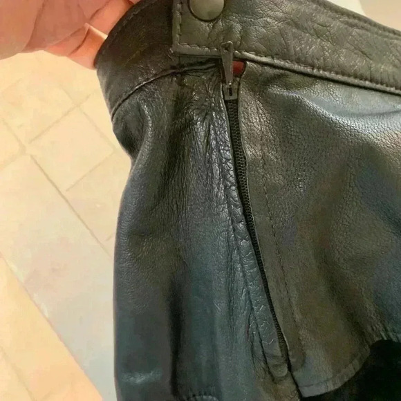 Beautiful  real vintage leather and suede midi skirt. Size 46 in European size - Picture 6 of 14